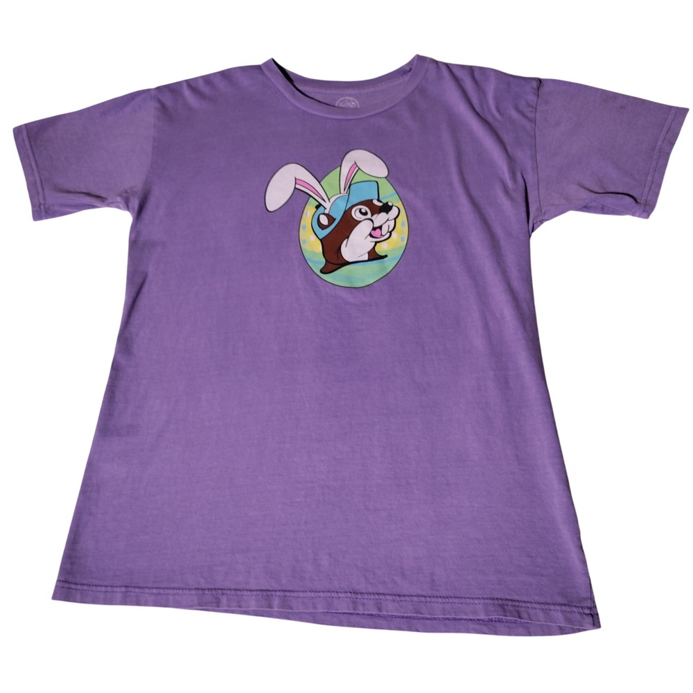 Buc-ee's Mens Purple Easter 2025 Beaver Nuggets Graphic T-Shirt Sz M - Imperfect